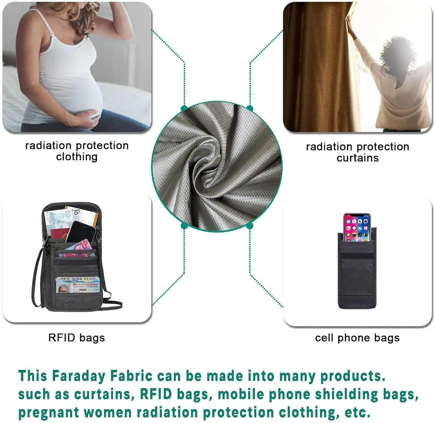 Faraday Cloth Roll EMF Faraday Fabric Faraday Bags EMP Proof Faraday Cage Shielding RF/LF/EMF Electromagnetic Fields Anti Radiation Fabric,gold-4x1.1m