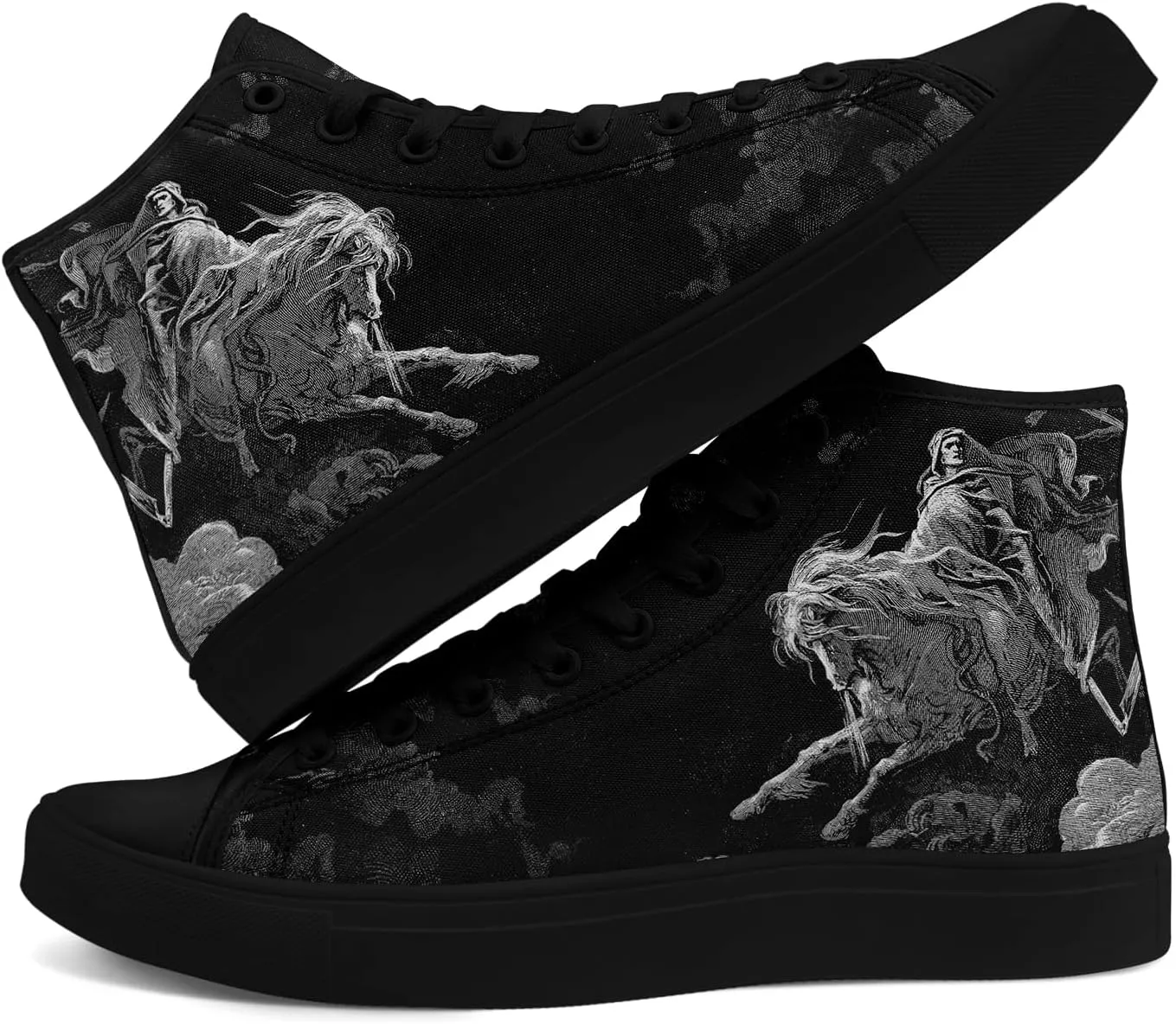 Fashion Skull High-Top Canvas Shoes for Men Women -Unique Vibrant High Top Sneakers Comfortable Casual Shoes