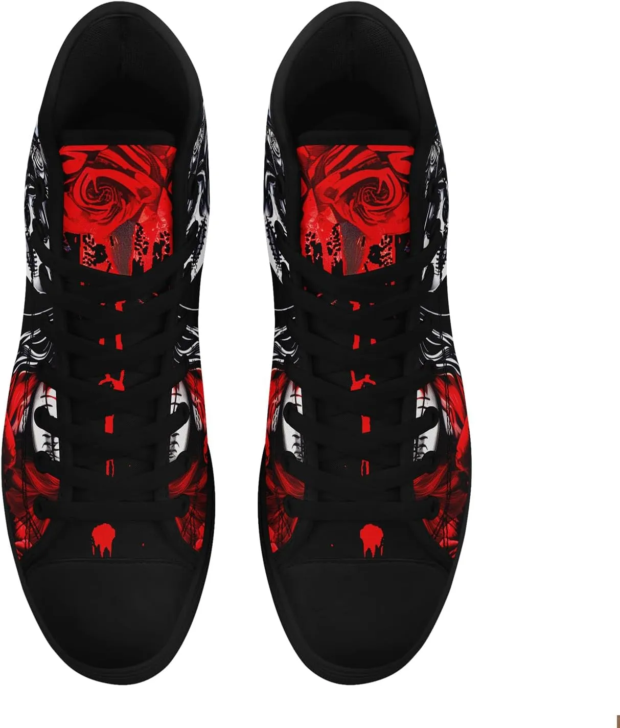 Fashion Skull High-Top Canvas Shoes for Men Women -Unique Vibrant High Top Sneakers Comfortable Casual Shoes