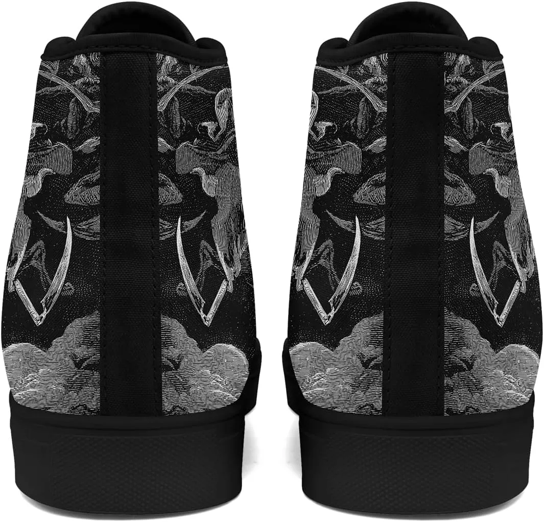 Fashion Skull High-Top Canvas Shoes for Men Women -Unique Vibrant High Top Sneakers Comfortable Casual Shoes