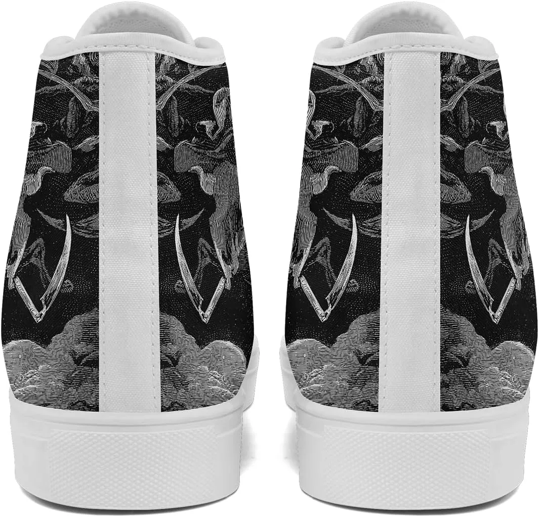 Fashion Skull High-Top Canvas Shoes for Men Women -Unique Vibrant High Top Sneakers Comfortable Casual Shoes