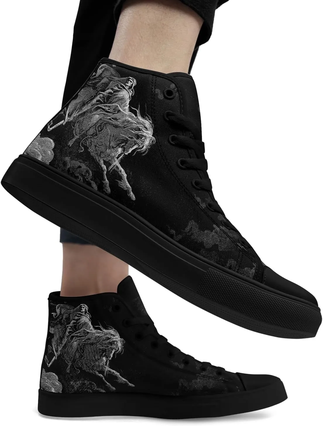 Fashion Skull High-Top Canvas Shoes for Men Women -Unique Vibrant High Top Sneakers Comfortable Casual Shoes