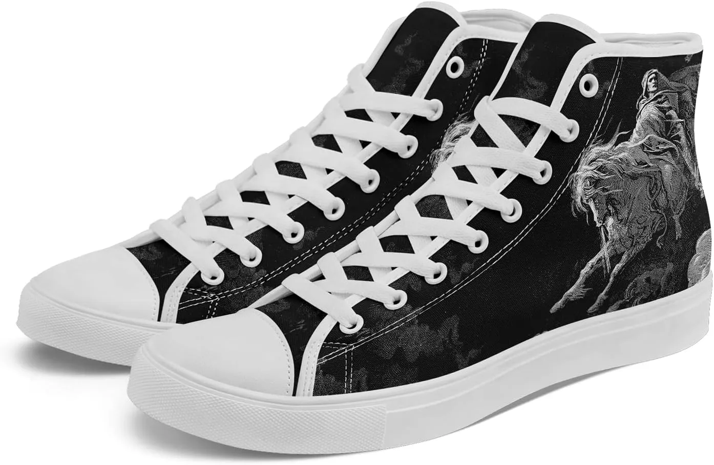 Fashion Skull High-Top Canvas Shoes for Men Women -Unique Vibrant High Top Sneakers Comfortable Casual Shoes