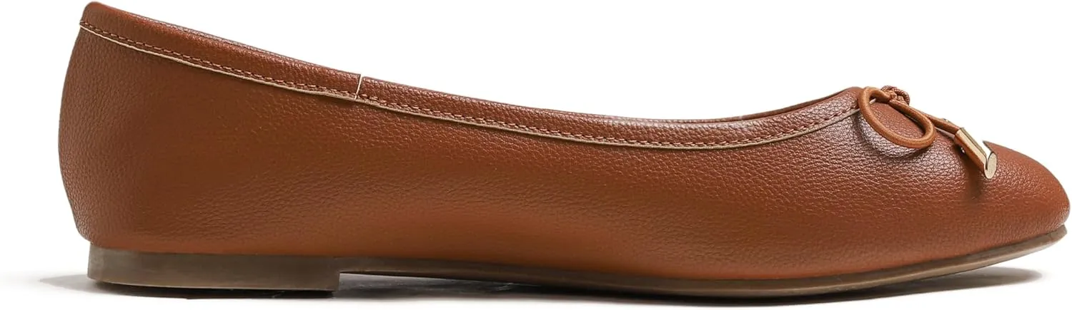 FEVERSOLE Women's Soft Cushion Comfort Round Toe Metal Trim Fashion Ballet Flats Walking Shoes