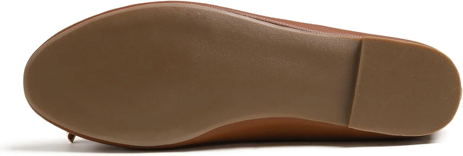 FEVERSOLE Women's Soft Cushion Comfort Round Toe Metal Trim Fashion Ballet Flats Walking Shoes