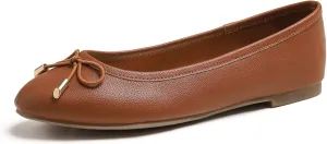 FEVERSOLE Women's Soft Cushion Comfort Round Toe Metal Trim Fashion Ballet Flats Walking Shoes