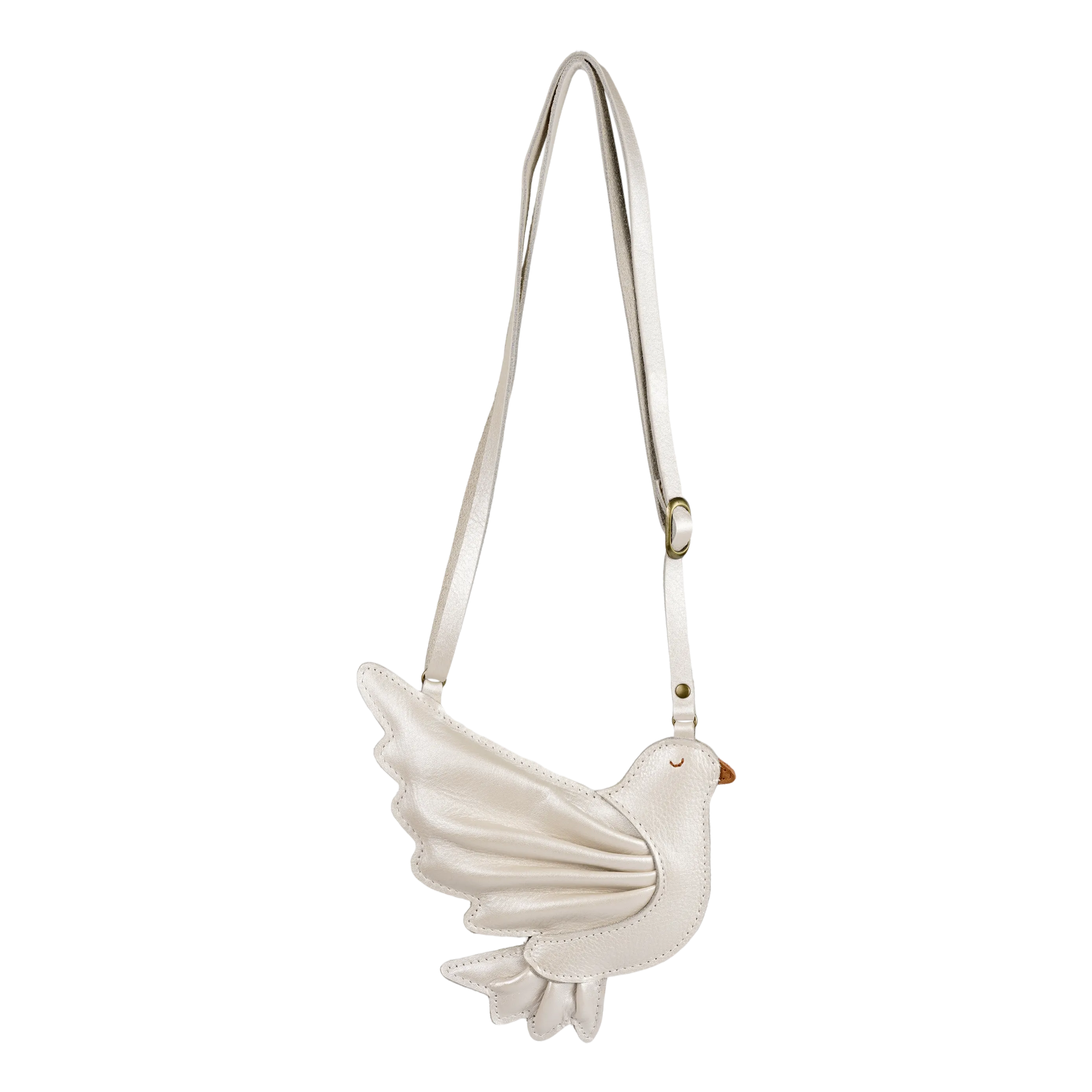 Filoe Purse | Dove | Off White Metallic Leather
