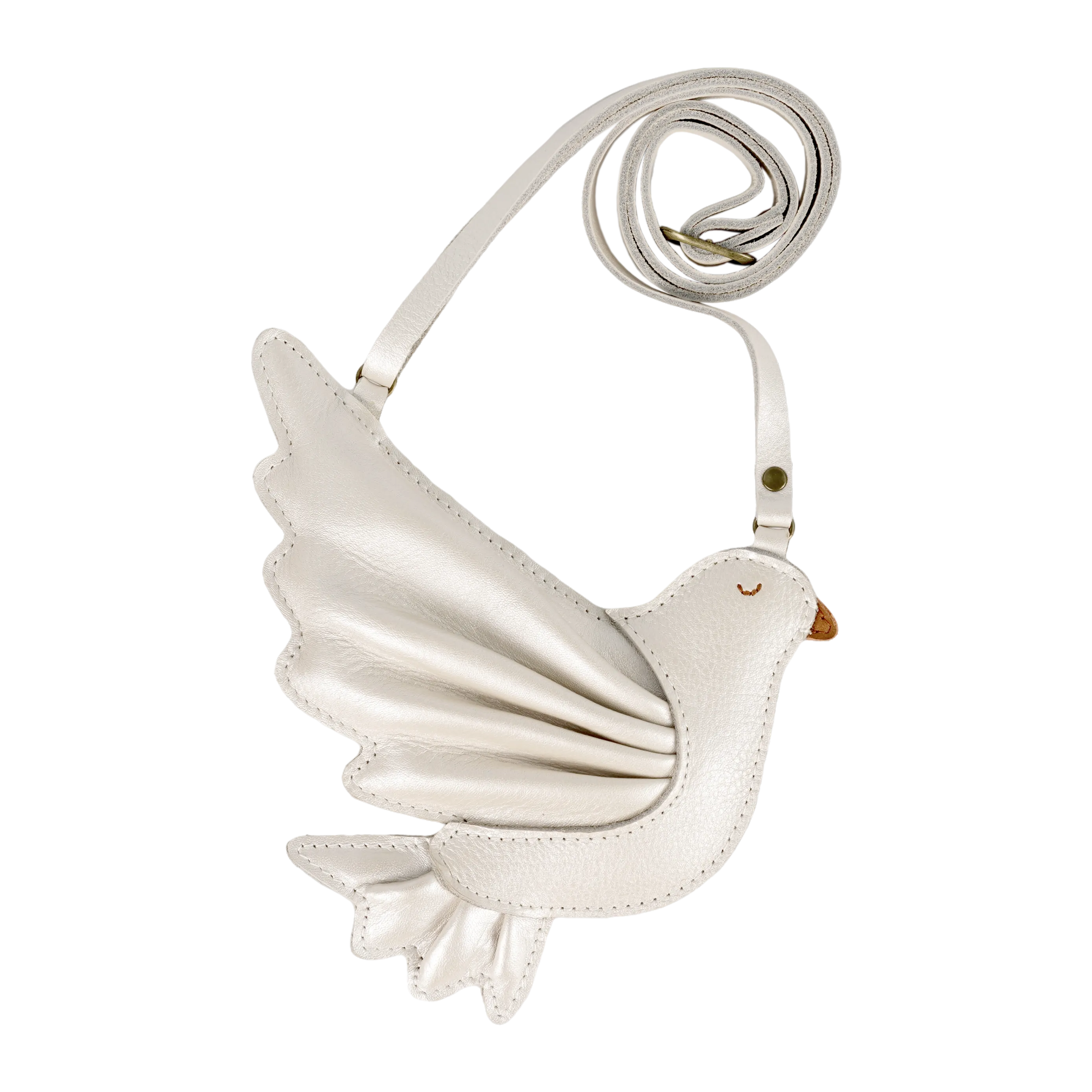 Filoe Purse | Dove | Off White Metallic Leather