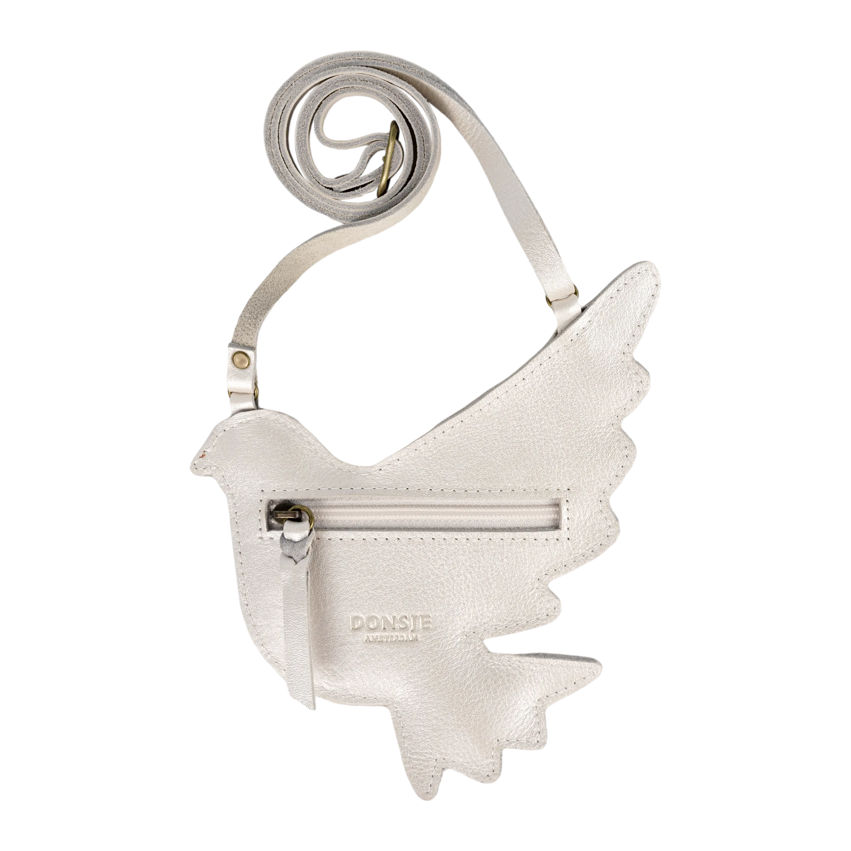 Filoe Purse | Dove | Off White Metallic Leather