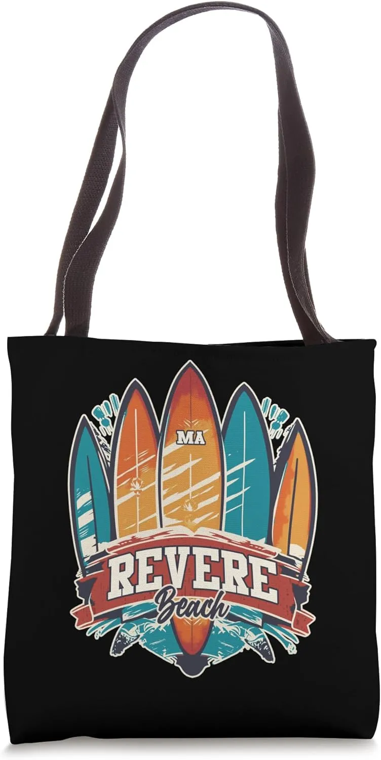 FIVE VINTAGE SURFBOARDS - Revere Beach MA Tote Bag