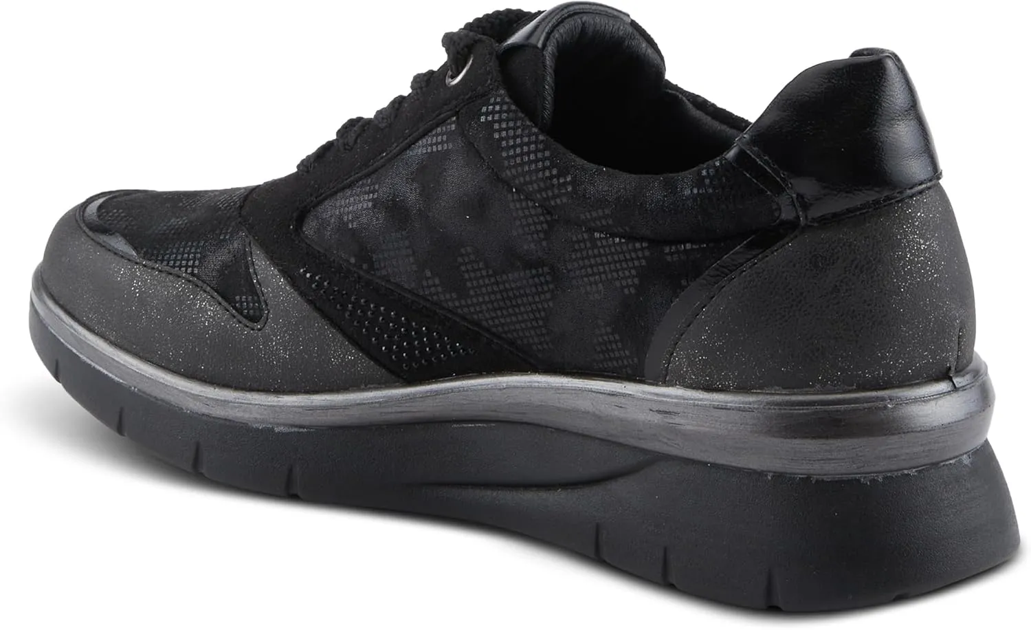 Flexus Women's WYCLEF Platform Sneakers with Metallic Camouflage Print, Zipper Closure, and Comfortable Fit