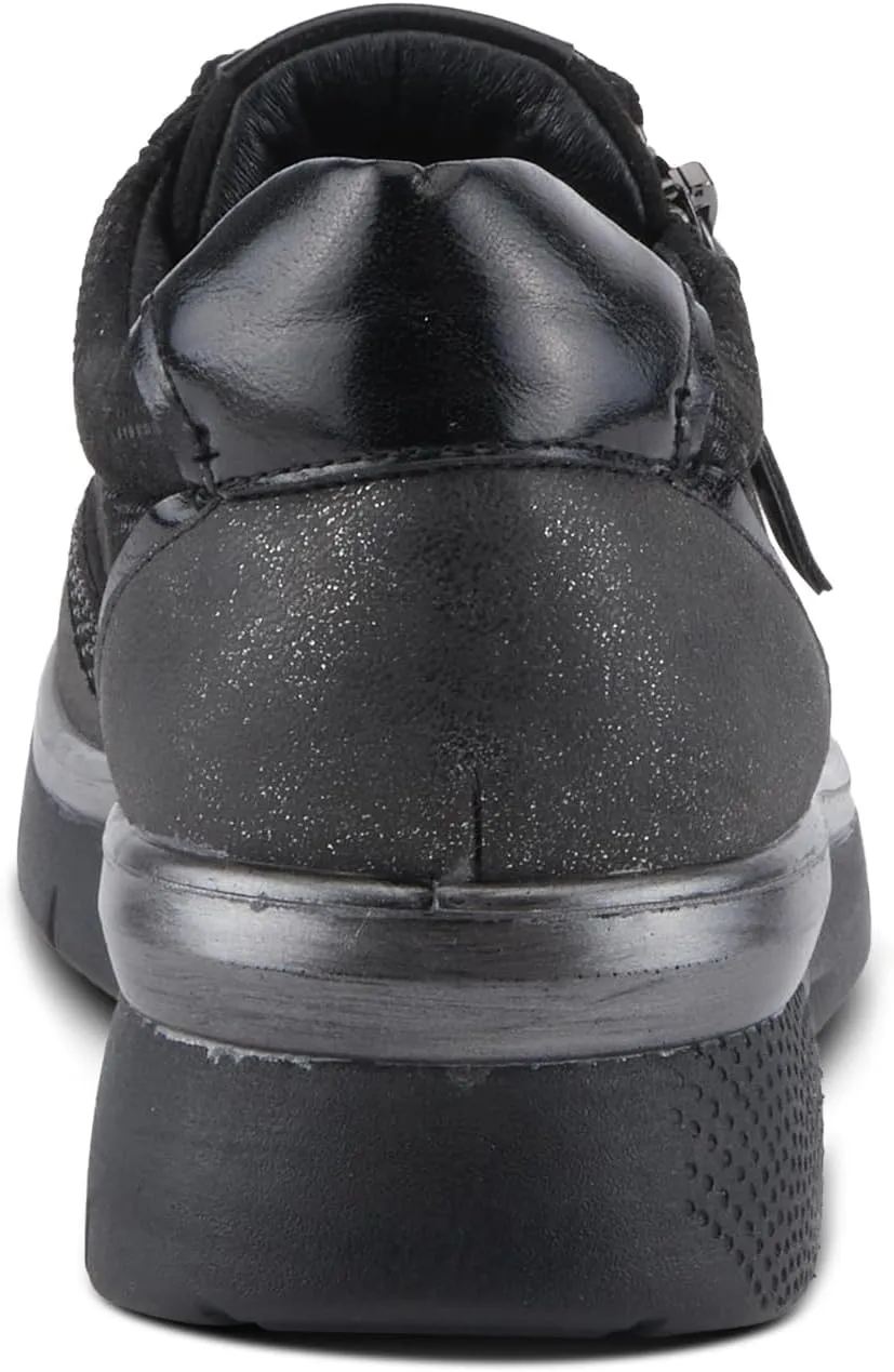 Flexus Women's WYCLEF Platform Sneakers with Metallic Camouflage Print, Zipper Closure, and Comfortable Fit