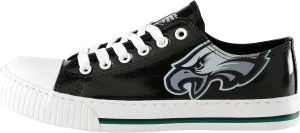FOCO Women's NFL Team Logo Metallic Ladies Fashion Low Top Canvas Sneakers Shoes
