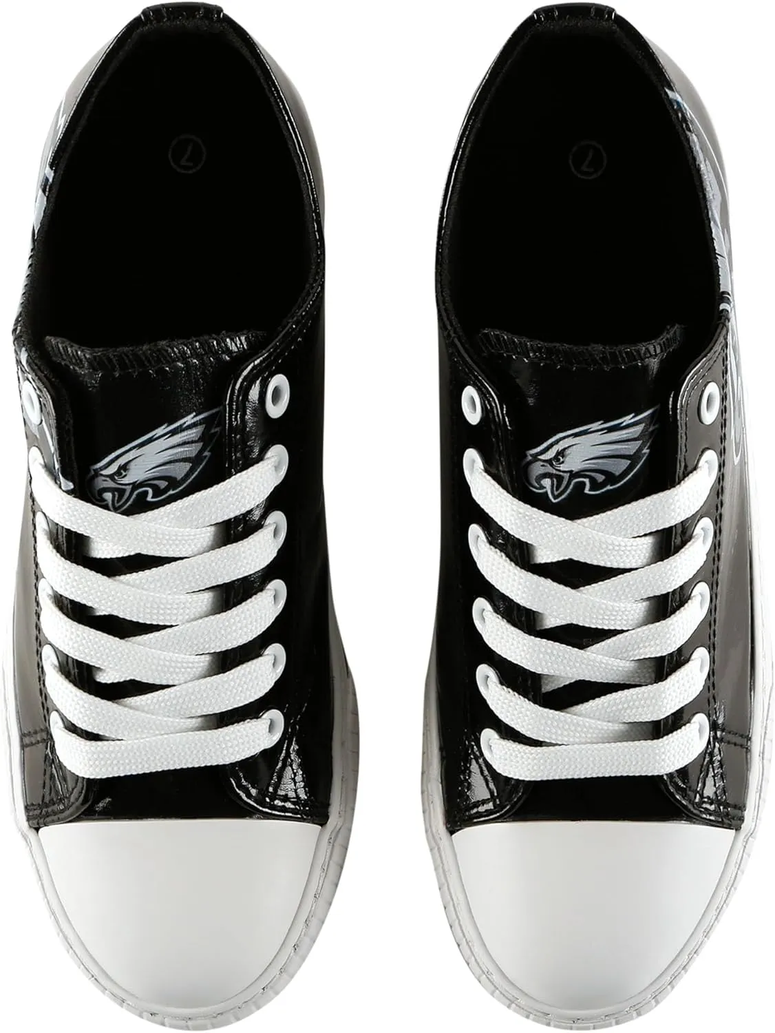 FOCO Women's NFL Team Logo Metallic Ladies Fashion Low Top Canvas Sneakers Shoes