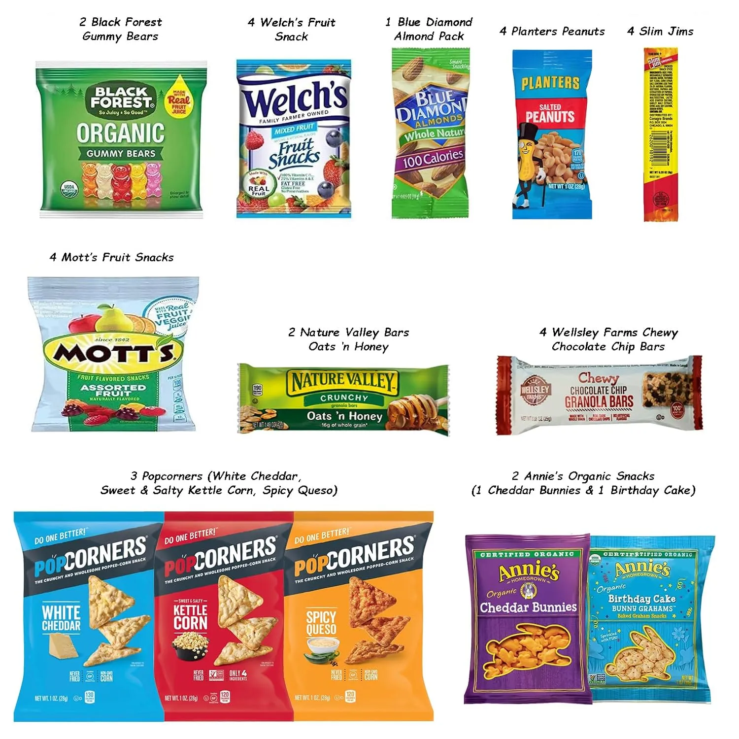 Foxy Fane 30-Count Holiday Gift Box - Variety Pack of 30 Healthy Snacks & Treats