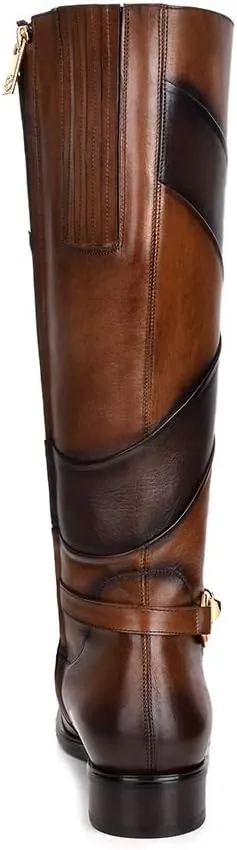 FRANCO CUADRA Women's Riding Boot in Genuine Leather Brown, 83TTSTS