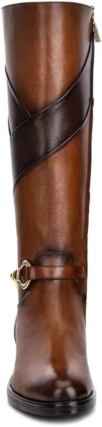FRANCO CUADRA Women's Riding Boot in Genuine Leather Brown, 83TTSTS