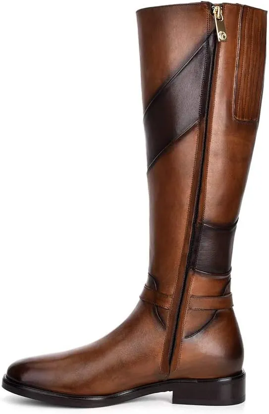 FRANCO CUADRA Women's Riding Boot in Genuine Leather Brown, 83TTSTS