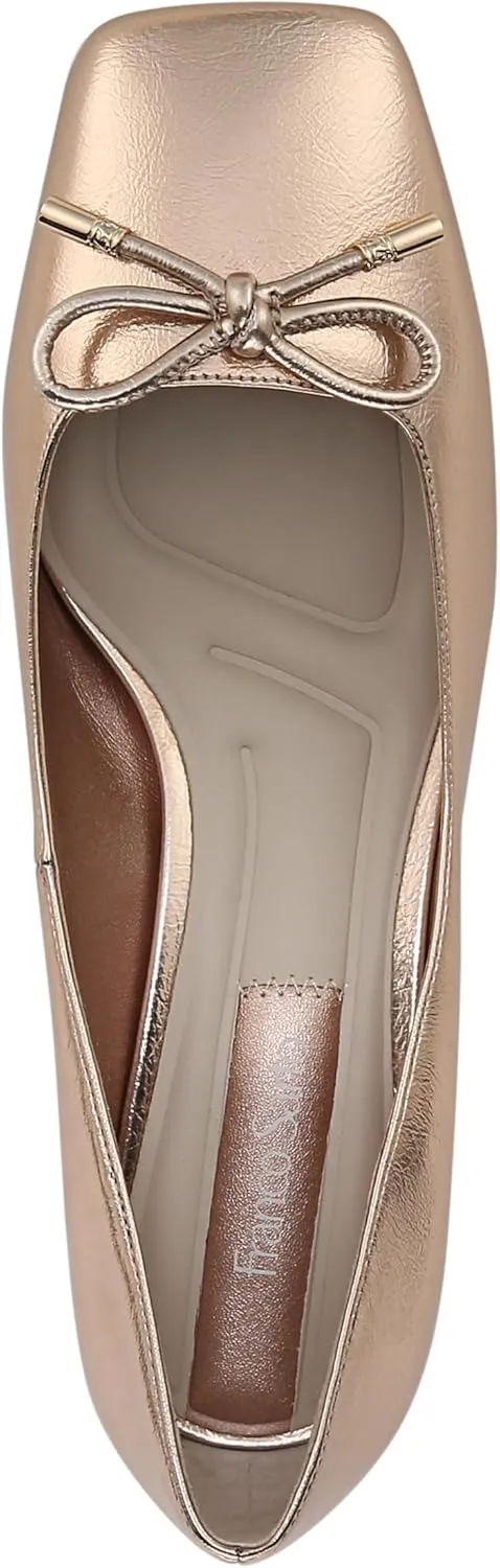 Franco Sarto Women's Natalia Square Toe Block Heel Pump with Bow