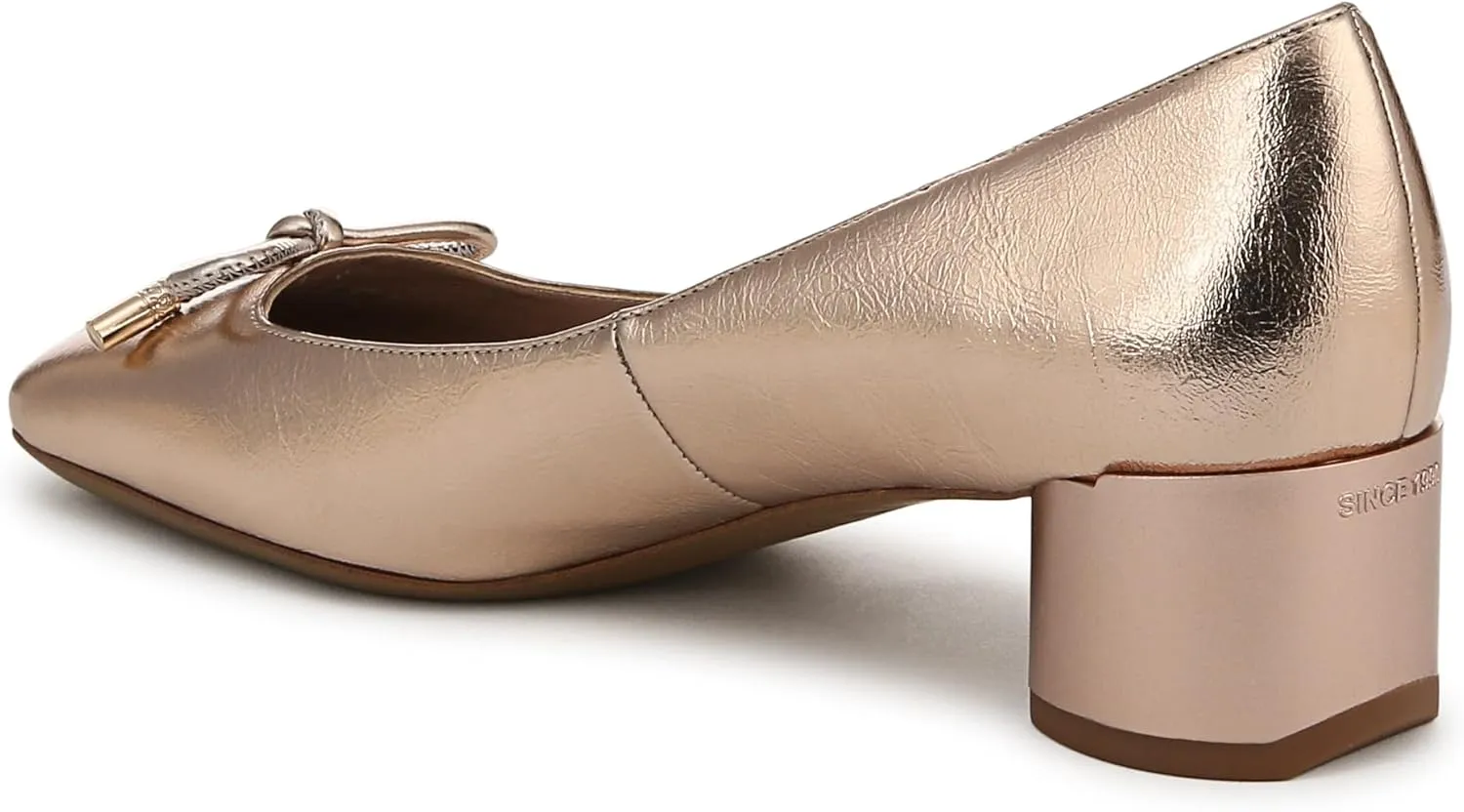 Franco Sarto Women's Natalia Square Toe Block Heel Pump with Bow