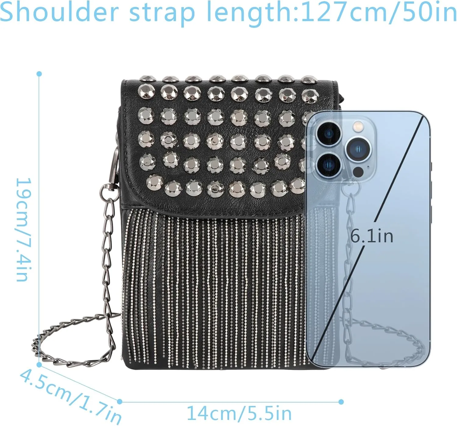 Fringe Crossbody Bag - Small Wallet Phone Bag Faux Soft Leather Shoulder Purse Satchel Sling