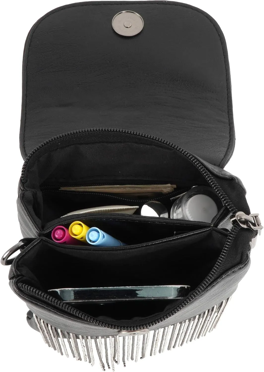 Fringe Crossbody Bag - Small Wallet Phone Bag Faux Soft Leather Shoulder Purse Satchel Sling