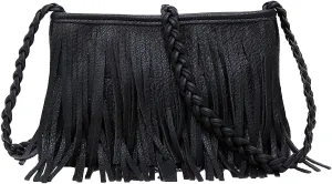 Fringe Crossbody Purse for Women Tassel Messenger Bag Leather Hobo Shoulder Bag Womens Sling Bag