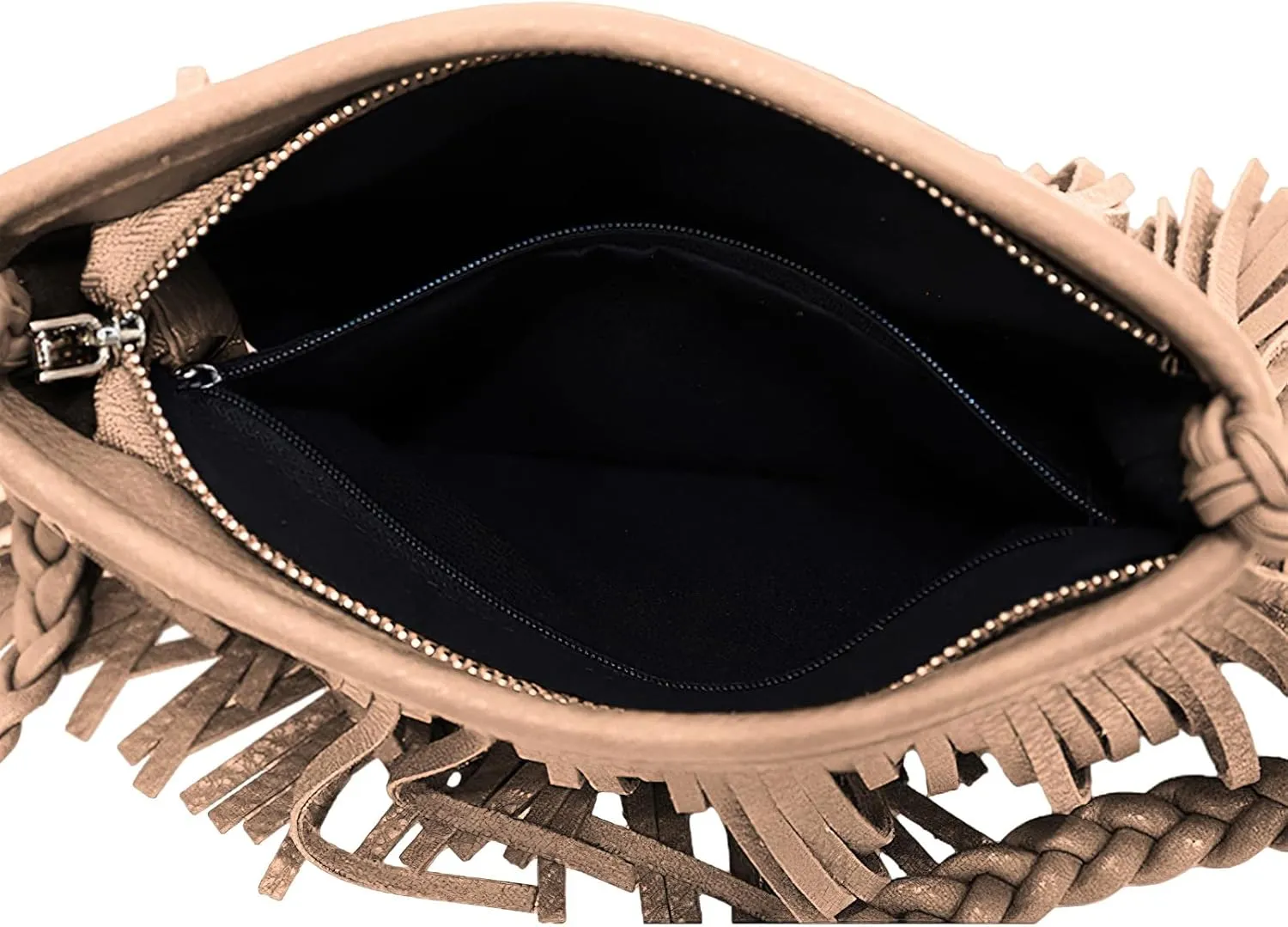 Fringe Crossbody Purse for Women Tassel Messenger Bag Leather Hobo Shoulder Bag Womens Sling Bag