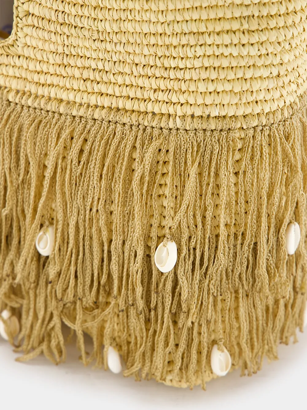 Fringed Basket Beach Bag