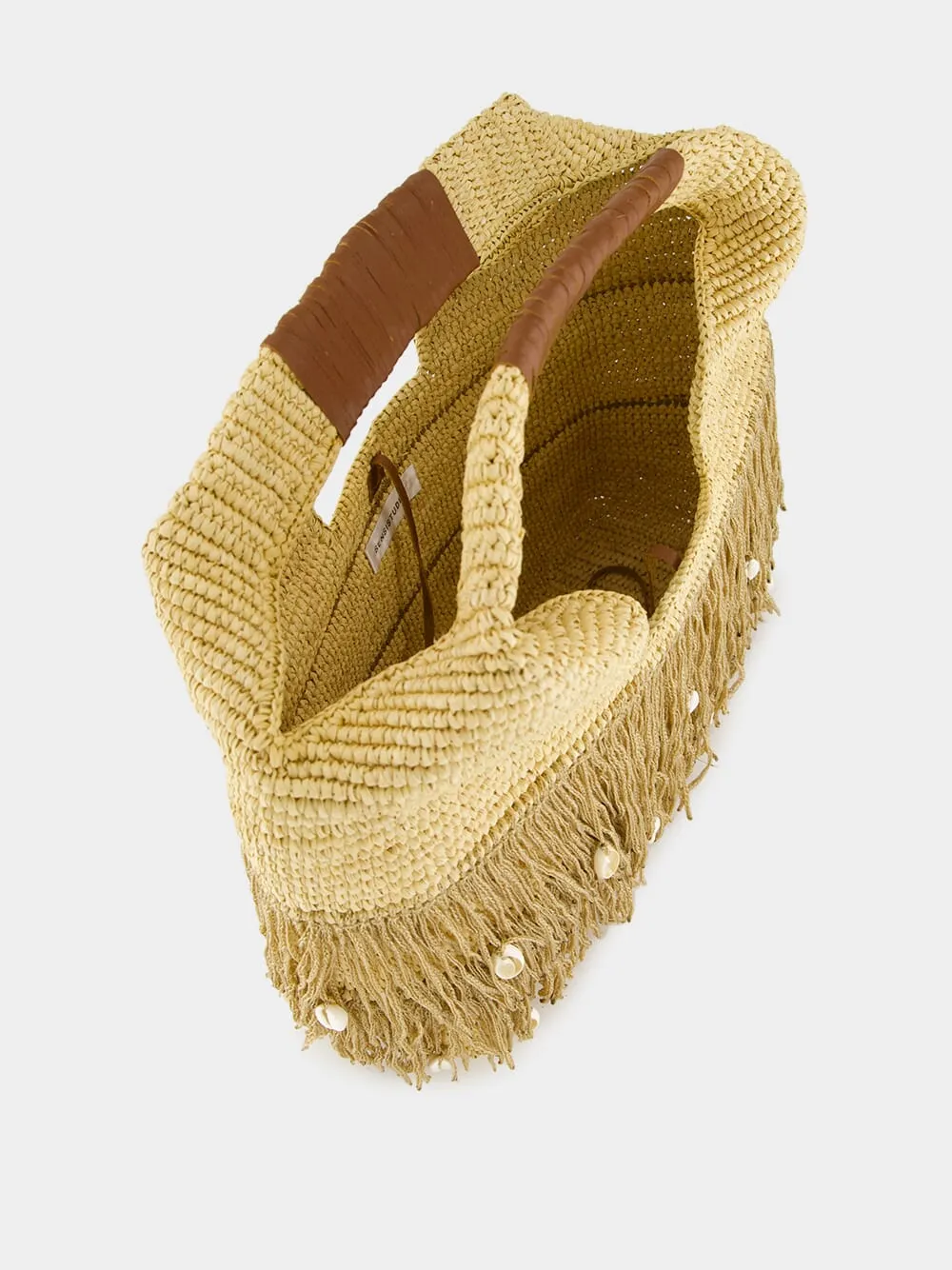 Fringed Basket Beach Bag