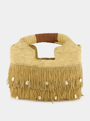 Fringed Basket Beach Bag