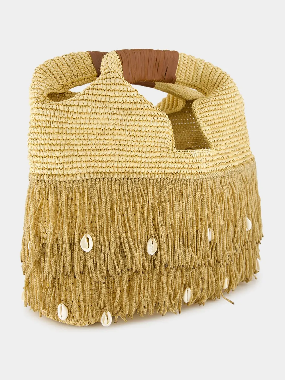 Fringed Basket Beach Bag