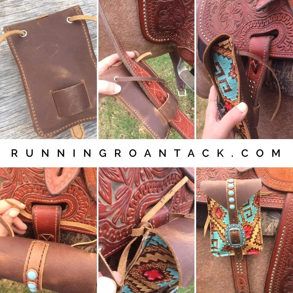 Frost Croc Mini Saddle Bag with Your Choice of Buckle and Fringe for Phone, Keys, Roping Powder, etc