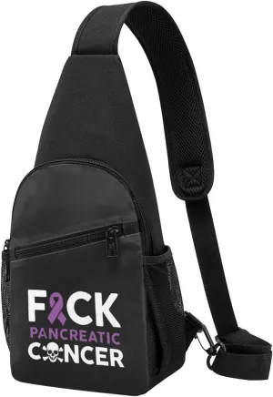Fuck Pancreatic Cancer Chest Pack Leisure Shoulder Crossbody Chest Bag