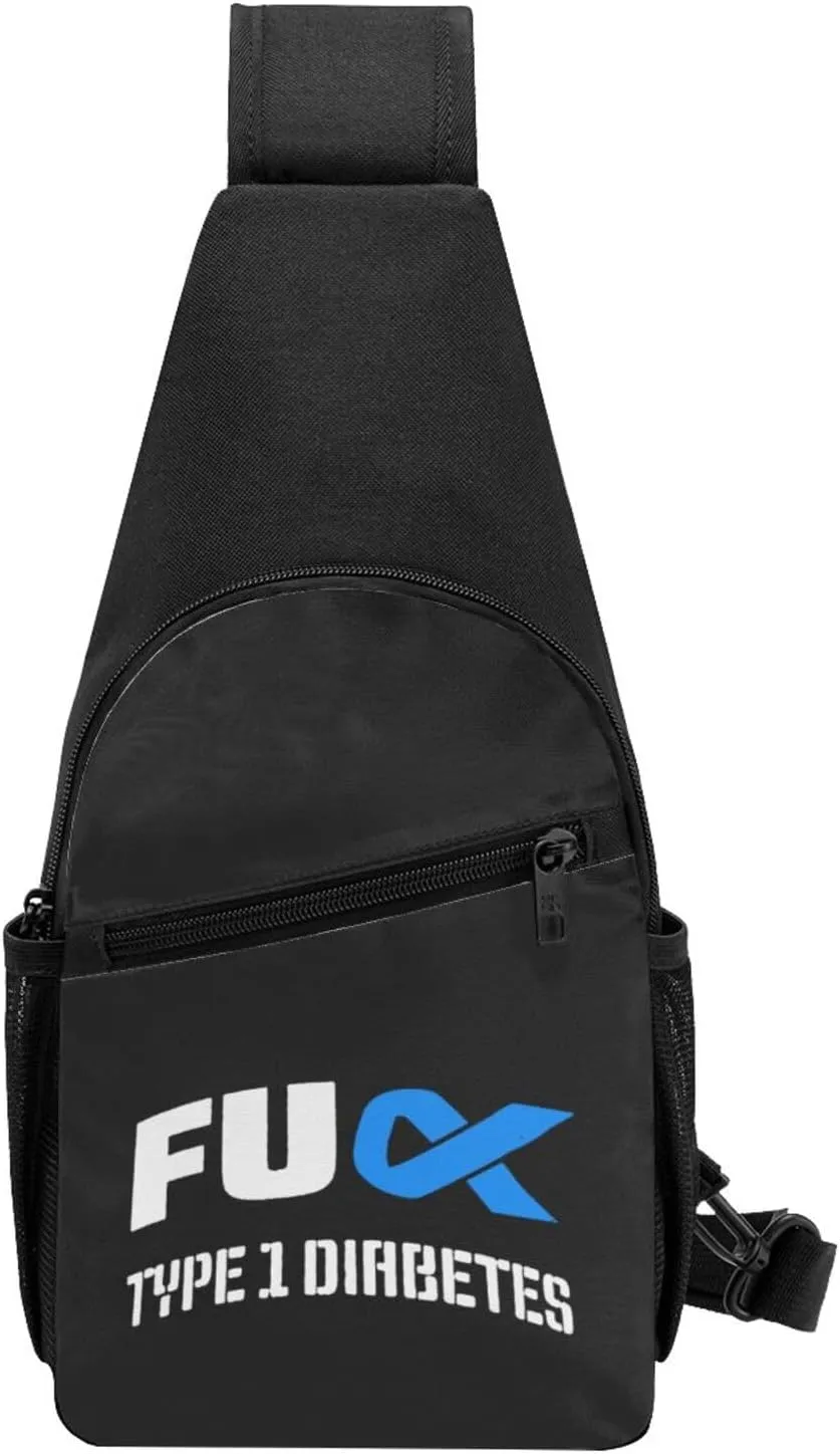 Fuck Type 1 Diabetes Awareness Chest Pack Leisure Shoulder Crossbody Chest Bag