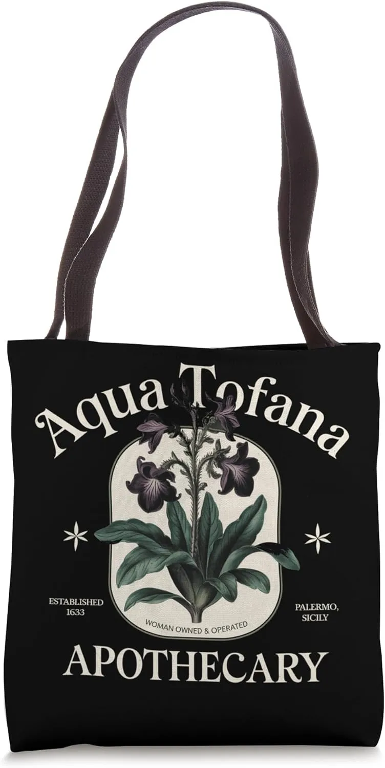 Funny Feminist Aqua Tofana Apothecary Vintage Tote Bag