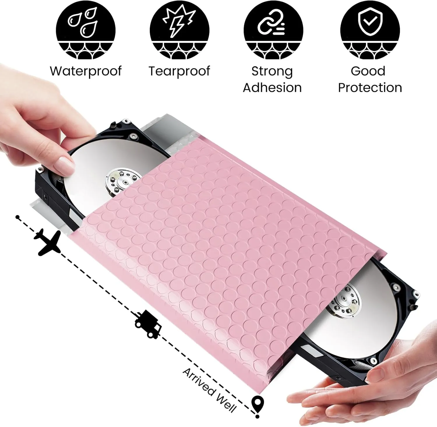 Fuxury Bubble Mailers 6x10" 100 Pack Light Pink Padded Envelopes Usable Size 6x9" Self Seal Mailing Envelopes Bubble Padded Shipping Bags for Mailing,Packaging, Small Business, Boutique, Bulk #0