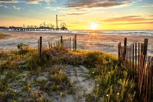 Galveston Texas Photography, Galveston Island Sunrise Dunes Print, Texas Landscape Photo, Coastal Wall Art, 8x10 to 24x36