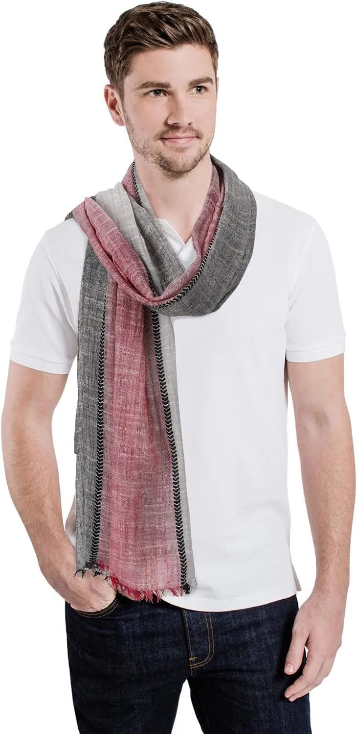 GERINLY Color Block Spring Scarf for Men Long Neck Wraps Shawl Urbanstyle Scarf Gift for Men