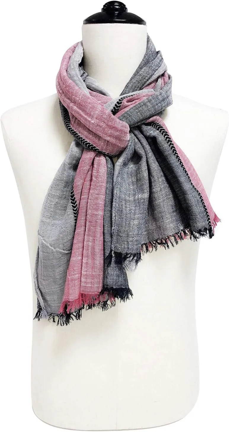 GERINLY Color Block Spring Scarf for Men Long Neck Wraps Shawl Urbanstyle Scarf Gift for Men
