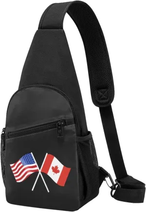 GERRIT American And Canada Flag Chest Pack Leisure Shoulder Crossbody Chest Bag