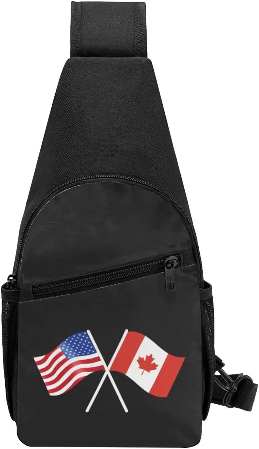 GERRIT American And Canada Flag Chest Pack Leisure Shoulder Crossbody Chest Bag