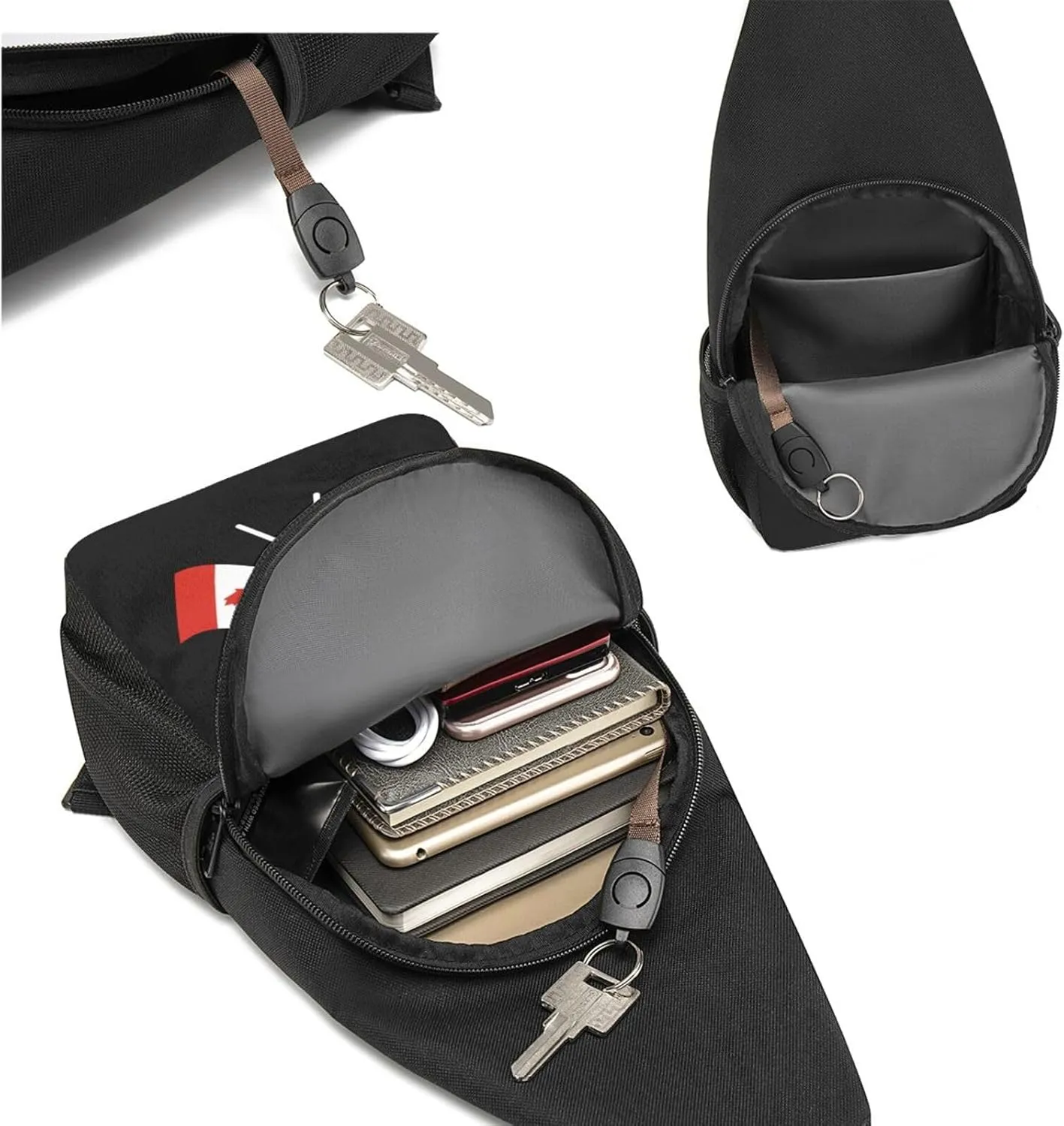GERRIT American And Canada Flag Chest Pack Leisure Shoulder Crossbody Chest Bag