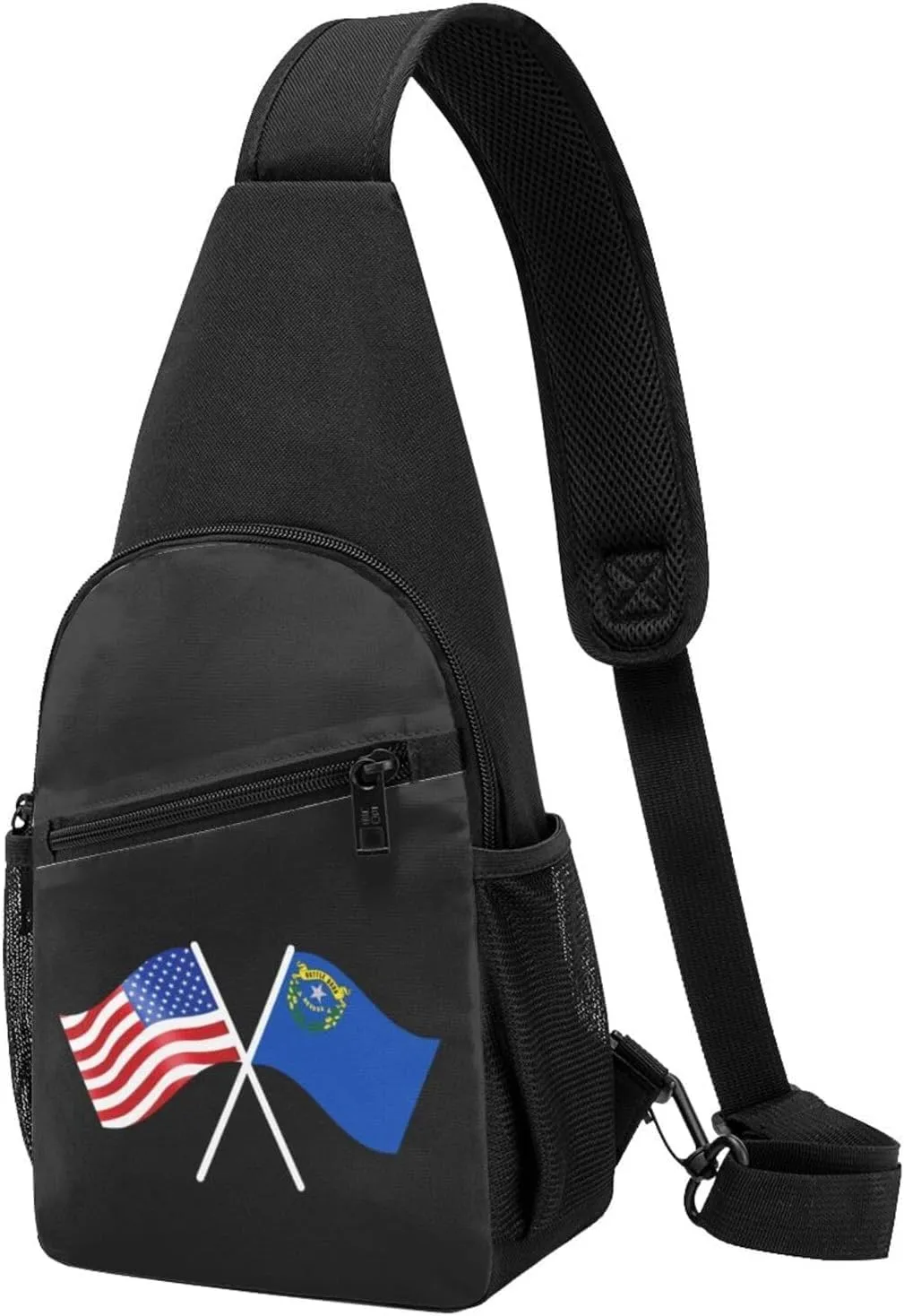 GERRIT American And Nevada Flag Chest Pack Leisure Shoulder Crossbody Chest Bag