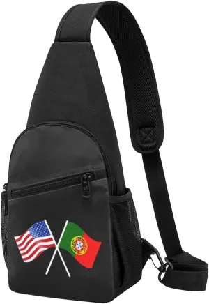 GERRIT American And Portugal Flag Chest Pack Leisure Shoulder Crossbody Chest Bag