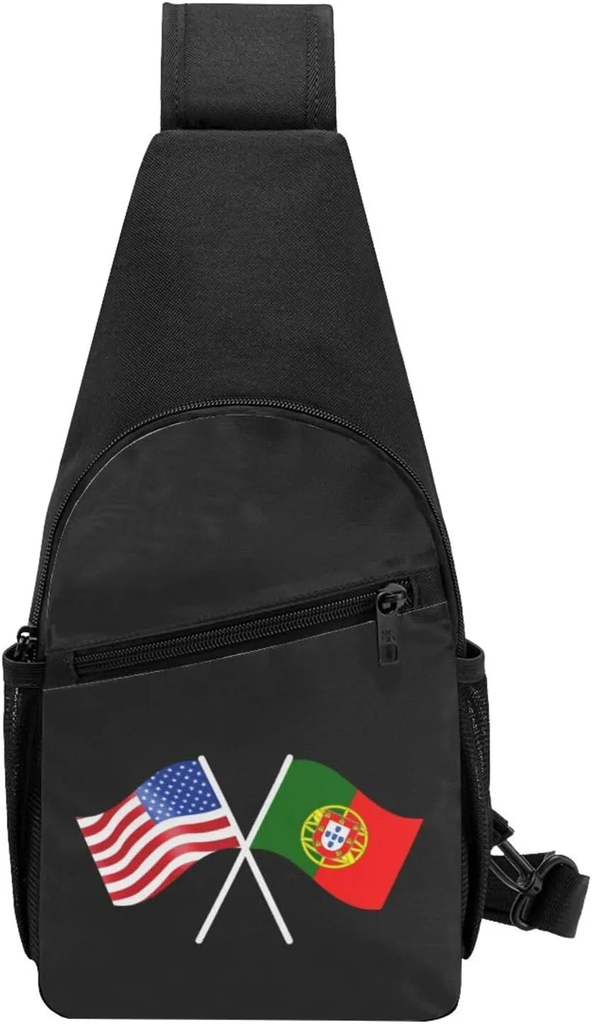 GERRIT American And Portugal Flag Chest Pack Leisure Shoulder Crossbody Chest Bag