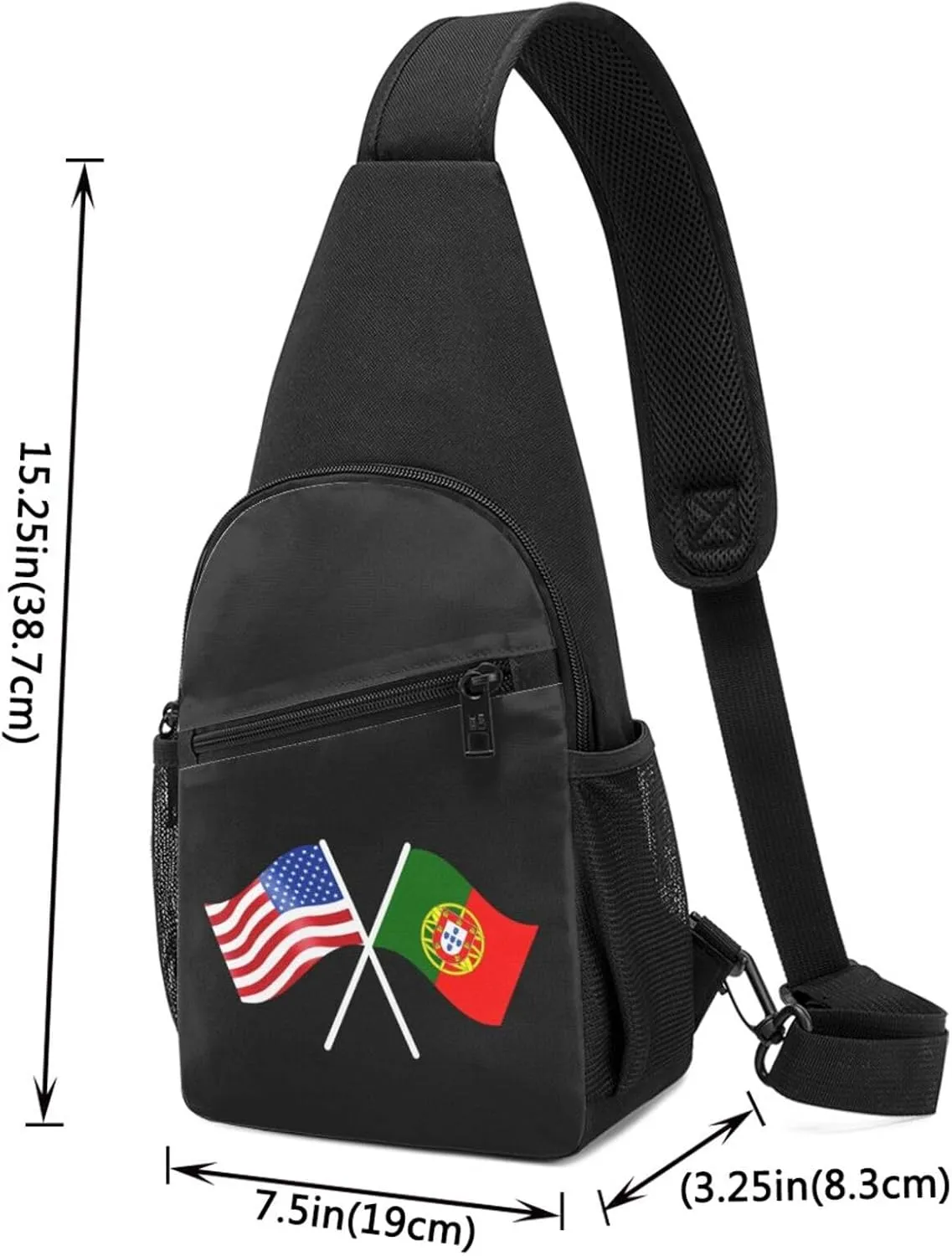 GERRIT American And Portugal Flag Chest Pack Leisure Shoulder Crossbody Chest Bag