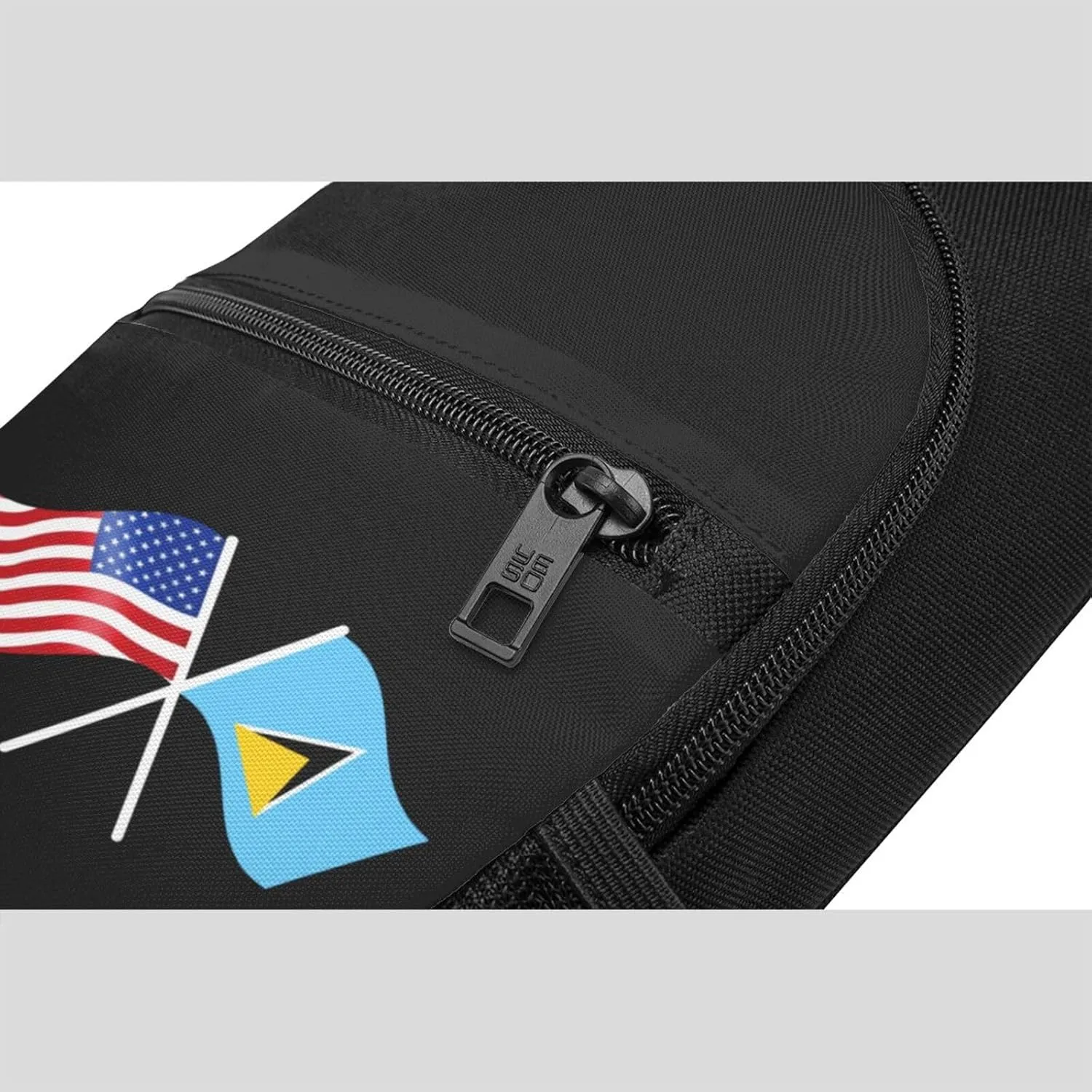GERRIT American And Saint Lucia Flag Chest Pack Leisure Shoulder Crossbody Chest Bag