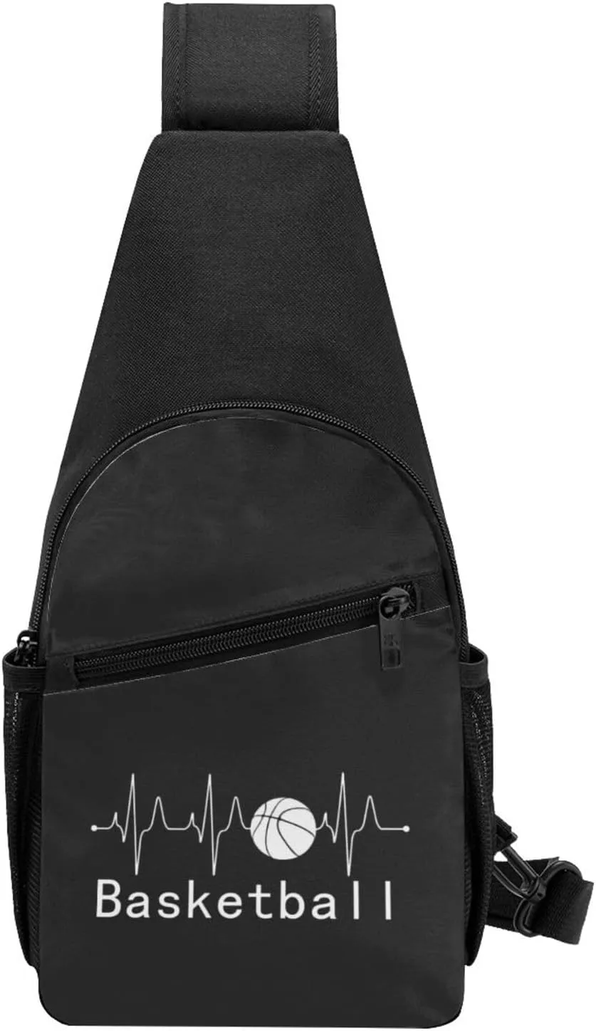 GERRIT Basketball Heartbeat Chest Pack Leisure Shoulder Crossbody Chest Bag