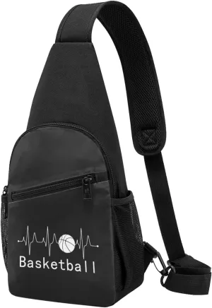 GERRIT Basketball Heartbeat Chest Pack Leisure Shoulder Crossbody Chest Bag